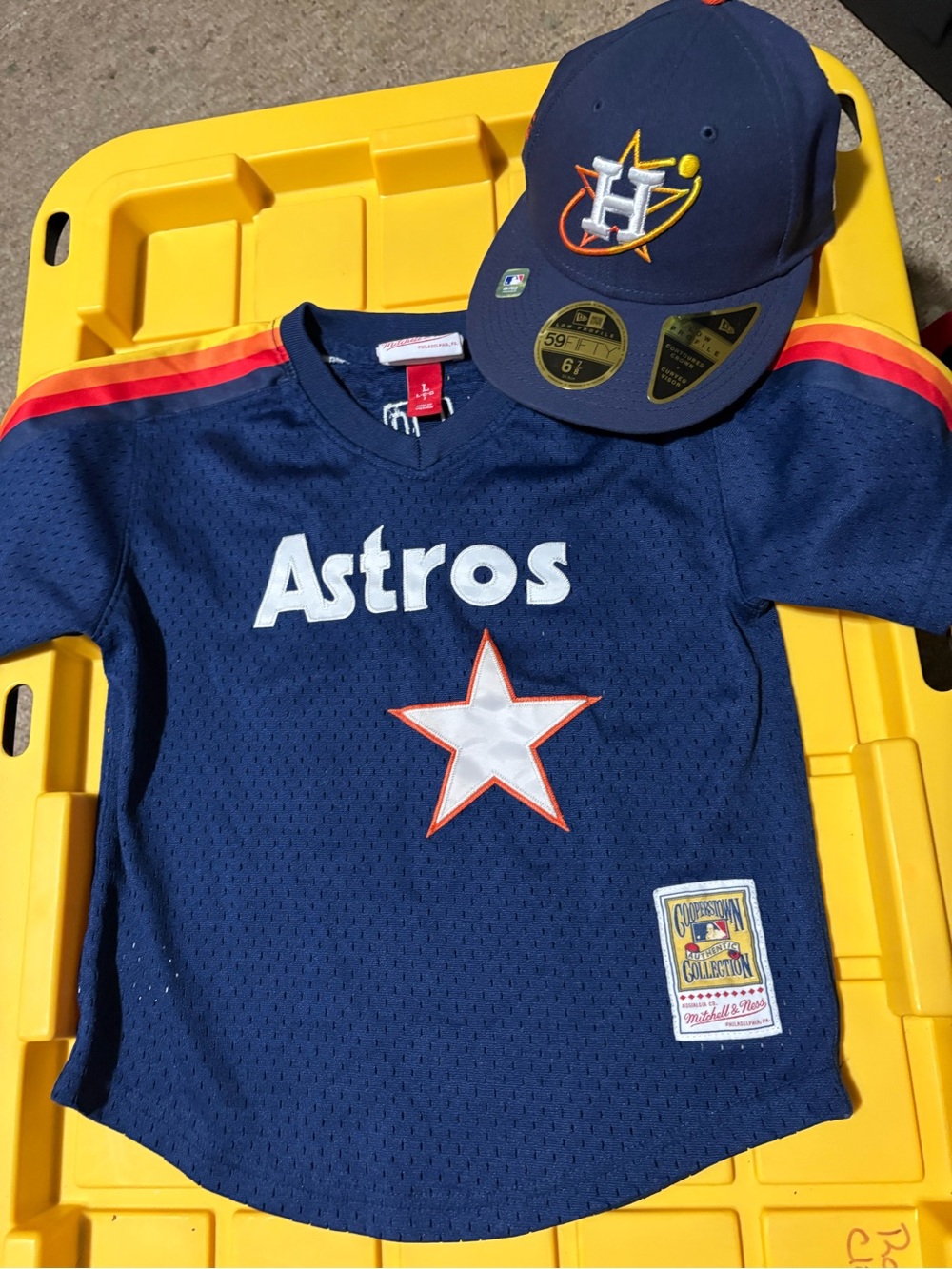 Mitchell & Ness Navy Astros Kids Jersey with Star Logo